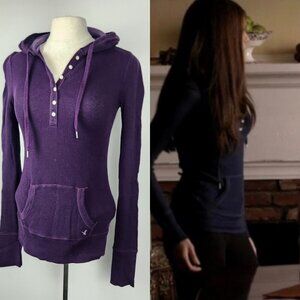 ASO Elena Gilbert  The Vampire Diaries Alt Colour Hooded Henley Long Sleeve...